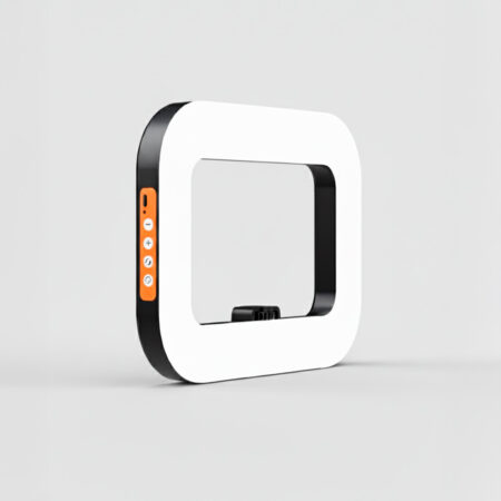 Aro De Luz Cuadrado Para Celular Recargable / Portatil - Blanco