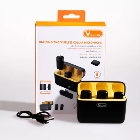 Microfono de Collar Inalambrico Con Base de Carga