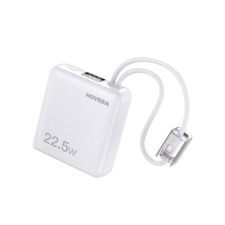 Cargador Portatil Mini 10000 mAh 22.5w Tipo C y Lightning - Blanco