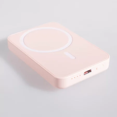 Cargador Portatil Power Bank con carga inalambrica 5000 Mah - Rosa