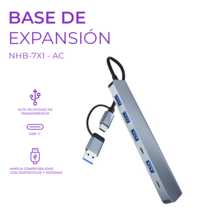 HUB Usb-C A Usb-A – 7 Puertos